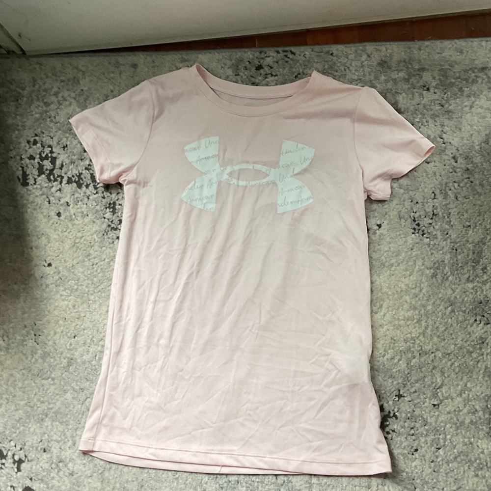 Under Armour Light Pink Tee with Logo